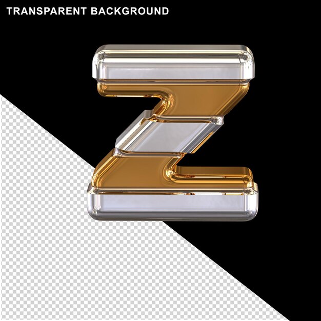 Gold with thin silver horizontal straps letter z