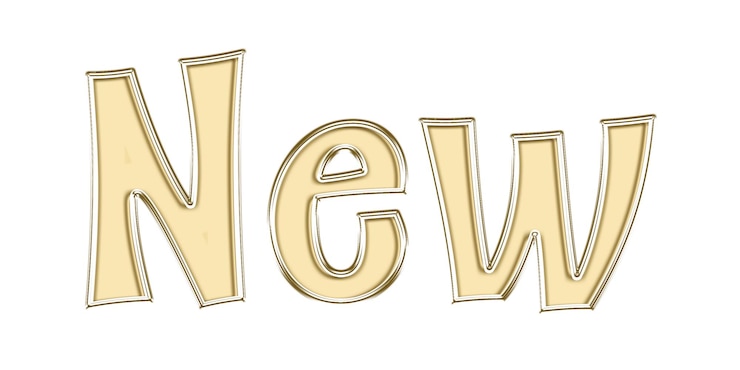 PSD gold word glass shine text letter party design new