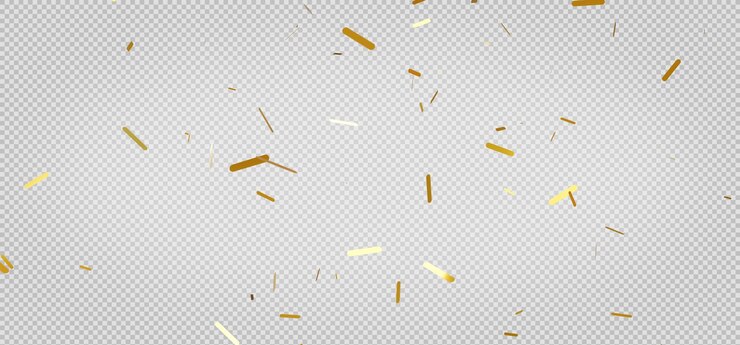 Goldden confetti floating with transparentwith clipping path