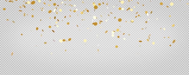 Goldden confetti floating with transparentwith clipping path