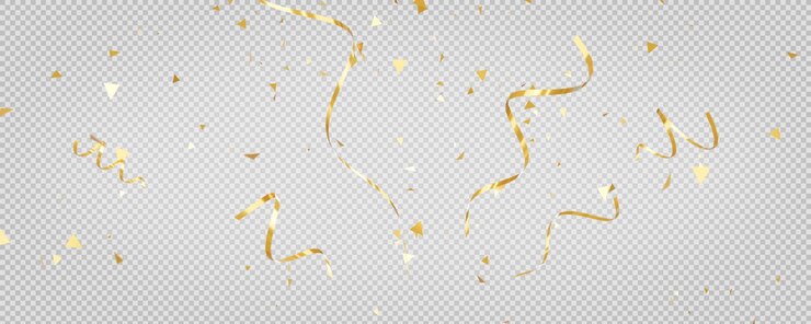 Goldden confetti floating with transparentwith clipping path