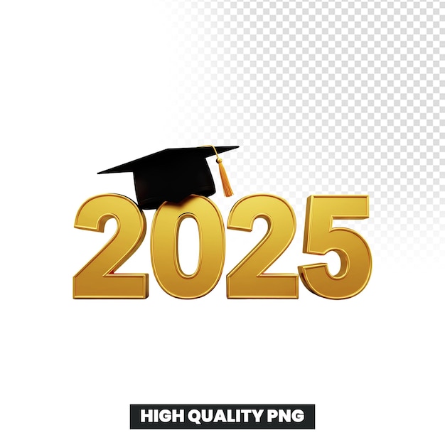2025 年 黃金畢業典禮 飾有板帽子