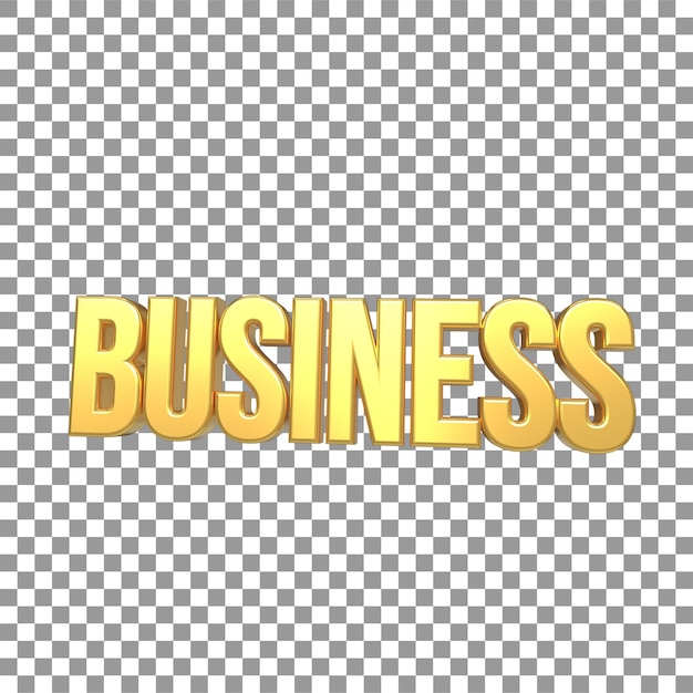 Golden 3D Business Text Rendering Elegance and Prosperity