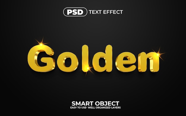 Golden 3d editable text effect style with background