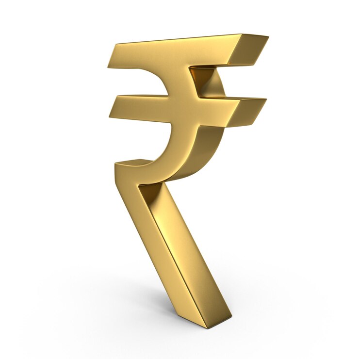 PSD golden 3d indian rupee symbol