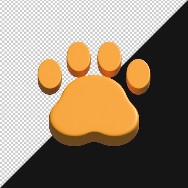 3D ゴールド パウ プリント アイコン
