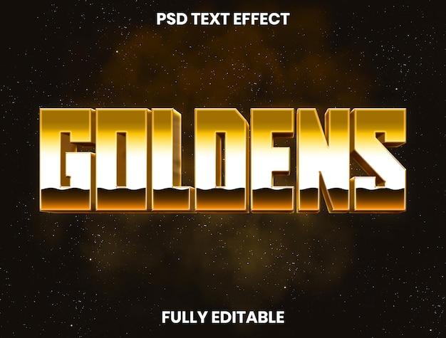 3D ゴールデン PSD テキストエフェクト - 完全に編集可能なデザイン