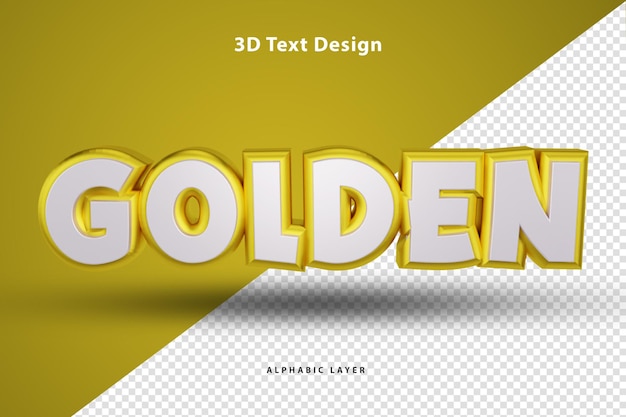 Golden 3d rendered text design