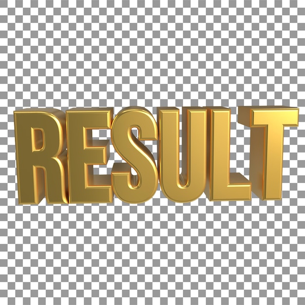 PSD golden 3d result text rendering achieving success in every endeavor