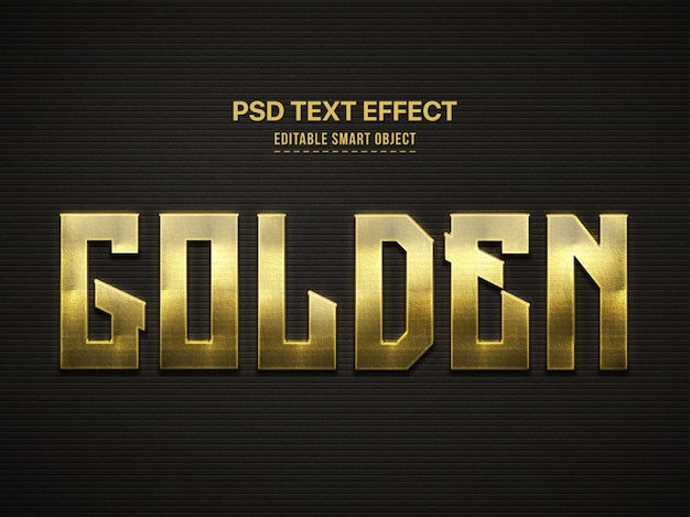 PSD golden 3d text style effect