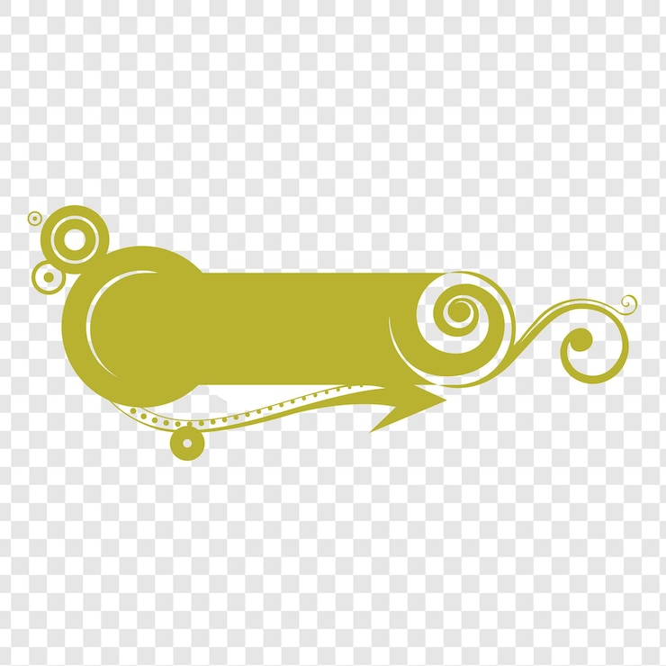 PSD golden abstract decorative design frame element isolated on transparent background