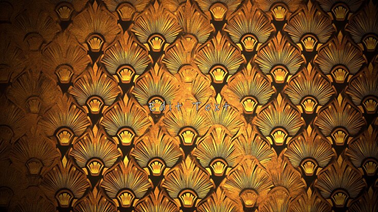 PSD golden art deco pattern background