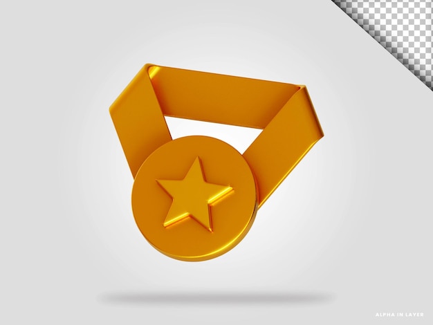 Golden award 3d render illustration isolated