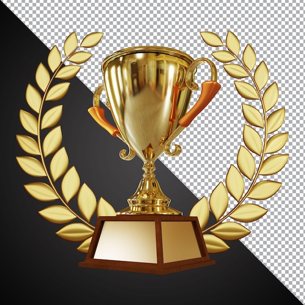 PSD golden award trophy cup composizione 3d isolata