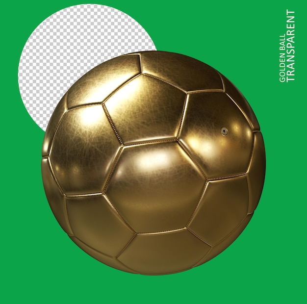 PSD golden ball 3d render , soccer ball , gold ball , football ball 3d render