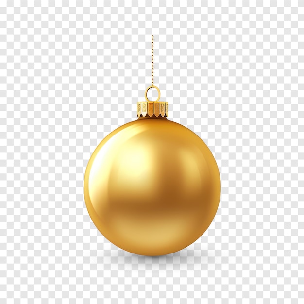 PSD golden ball christmas on transparency background psd