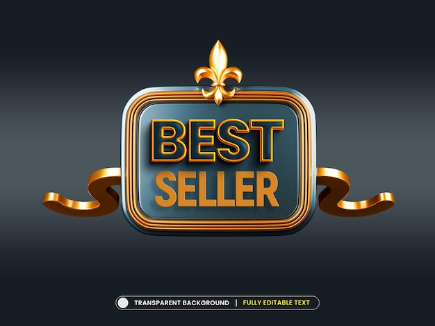 PSD modello di banner premium best seller dorato