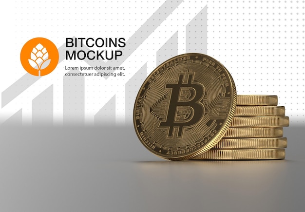 golden bitcoin mockup