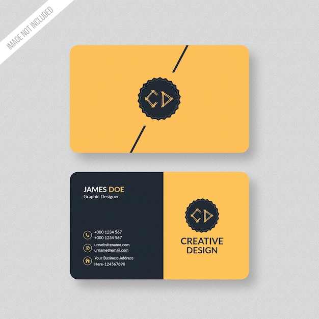 Golden black business card template