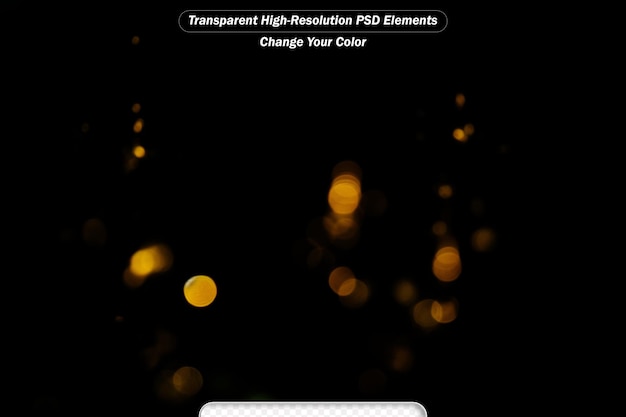 PSD golden blurred bokeh lights on black backgrounds