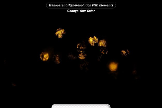 PSD golden blurred bokeh lights on black backgrounds