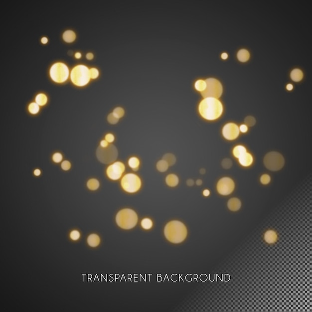 Golden bokeh 1 with transparent background