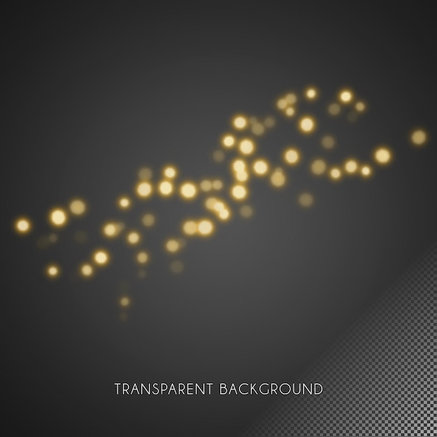 PSD golden bokeh 2 with transparent background