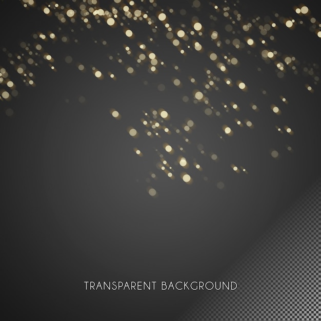 PSD golden bokeh 4 with transparent background