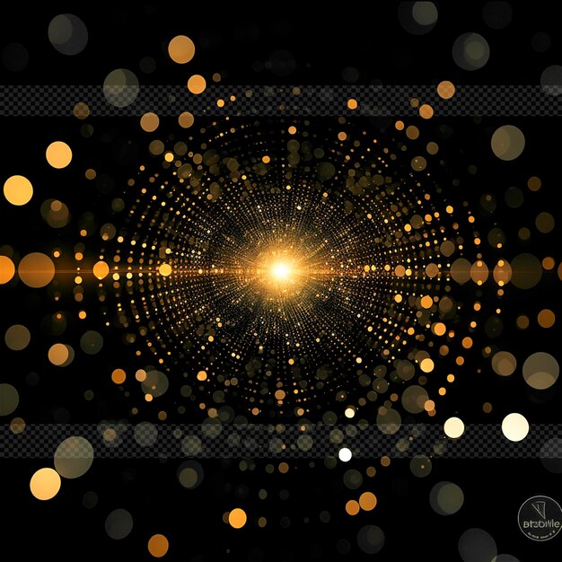 PSD golden bokeh particles light effect