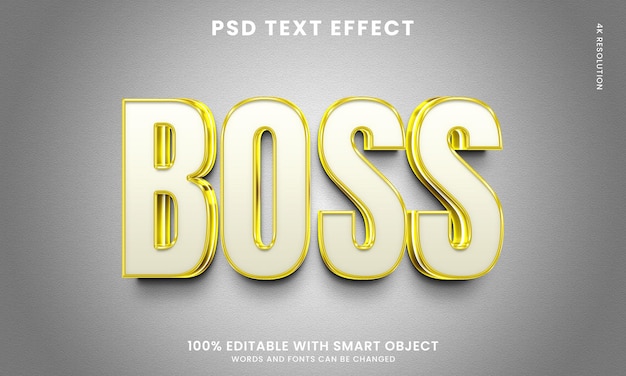 PSD Золотой босс 3d текстовый эффект