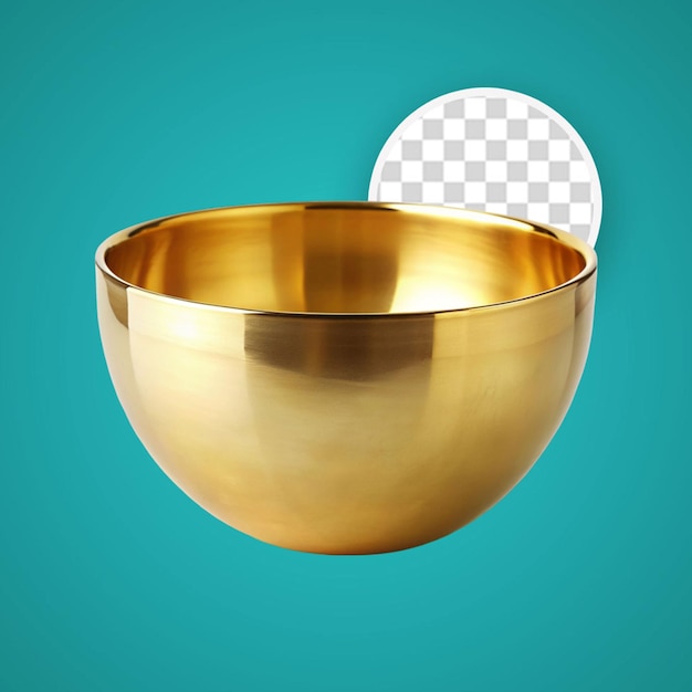 PSD golden bowl isolated on transparent background include png file