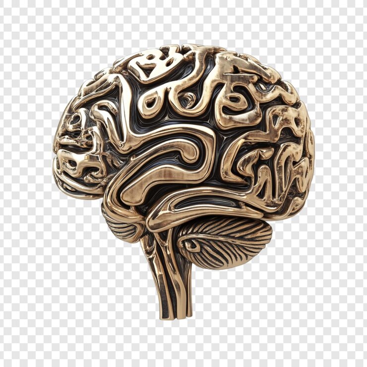PSD golden brain sculpture artistic anatomy neurological art