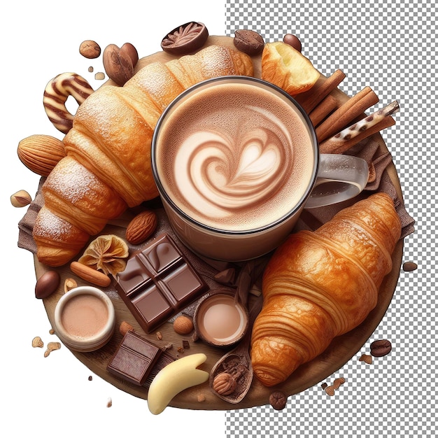 Croissant marrone dorato su sfondo bianco png