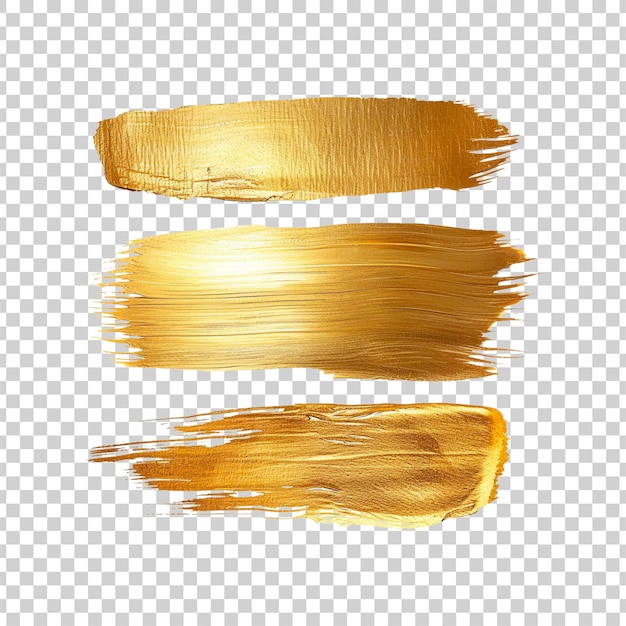 PSD golden brush stroke isolated on