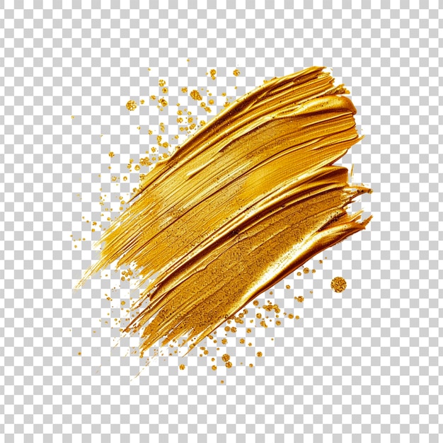 PSD golden brush stroke isolated on