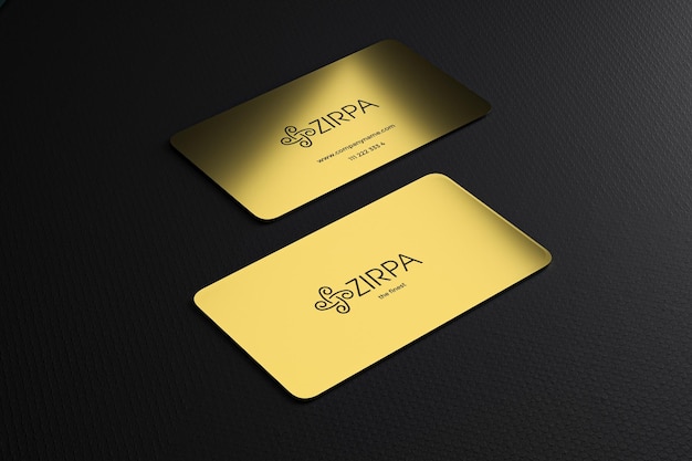 Golden business card mockup