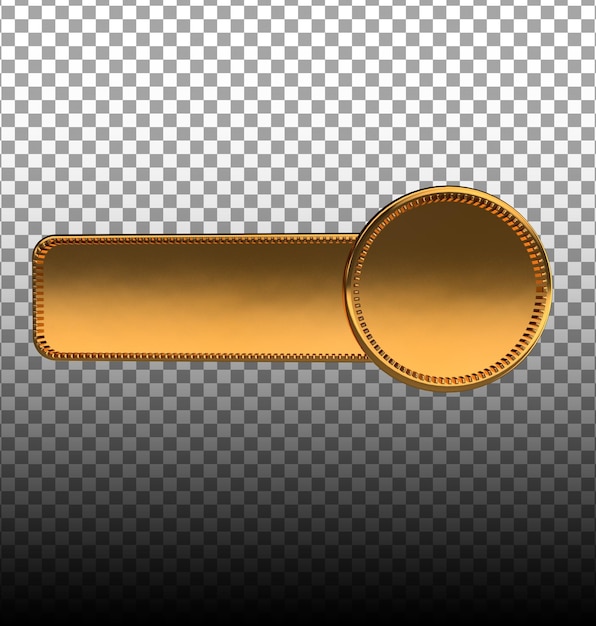 PSD コンポジションシェイプ3dレンダリング用の金色のボタン