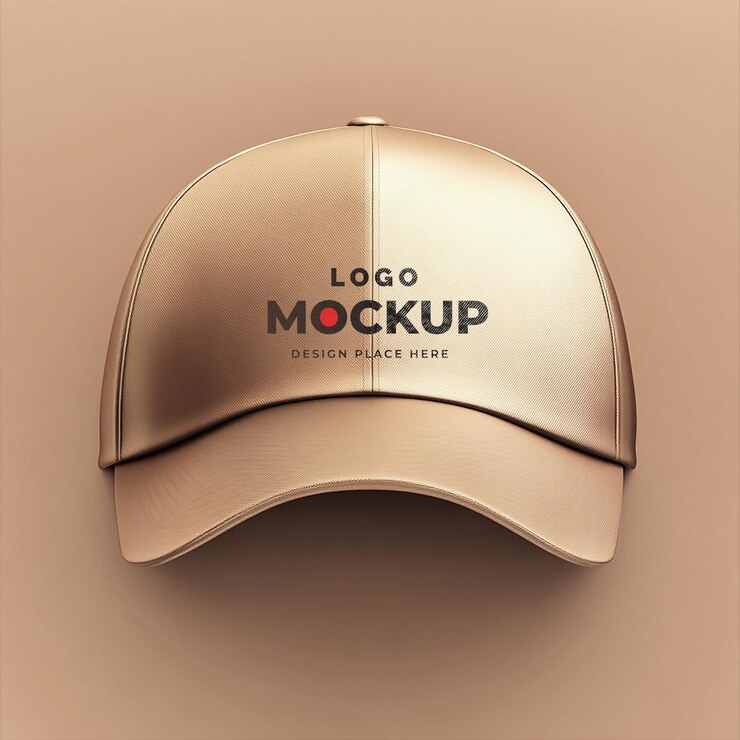 golden cap mockup design logo mockup