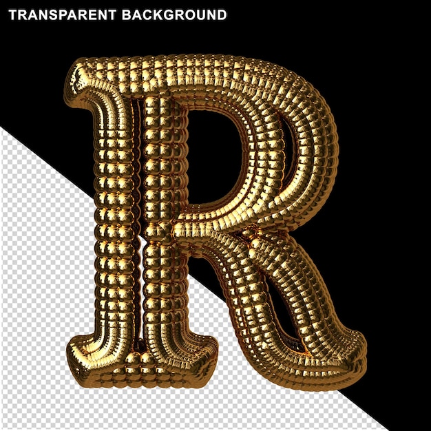 PSD golden capital letter r