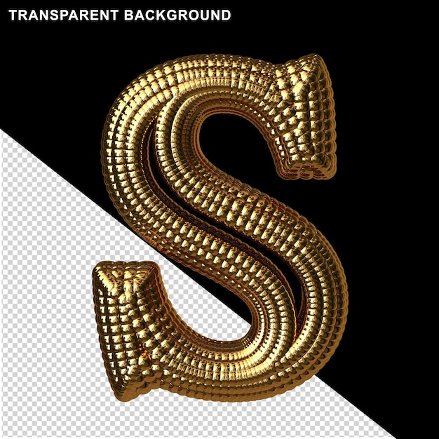 PSD golden capital letter s