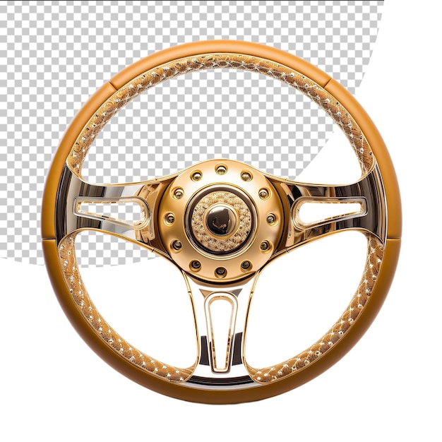 PSD Золотое рулевое управление на прозрачном фоне