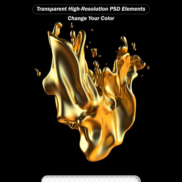 PSD Золотой карамель на черном фоне