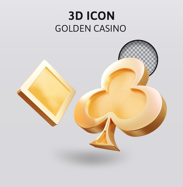 Golden casino 3d rendering illustration