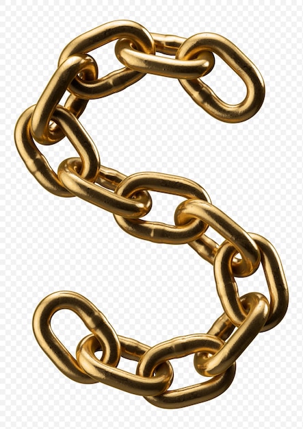 Golden chain alphabet letter s isolated