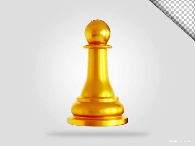 PSD golden chess 3d render illustration isolated