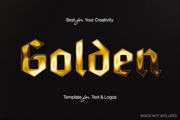 PSD golden chrome effect