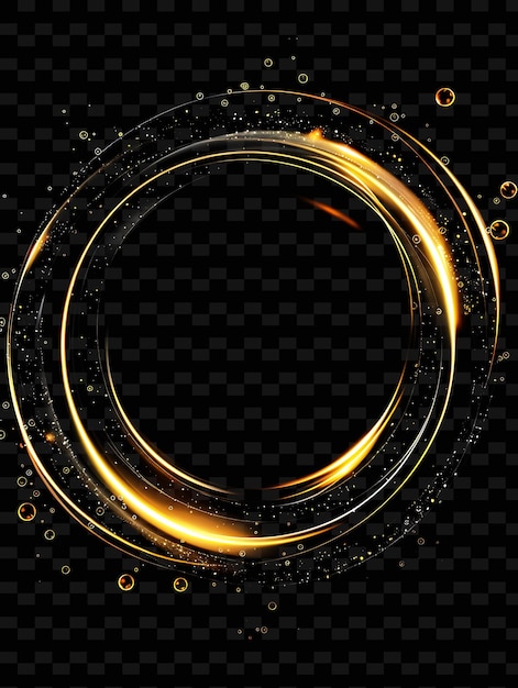 PSD a golden circle with the words quot fire quot on a black background