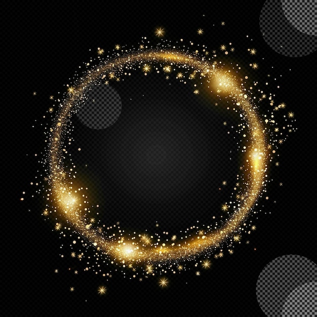 PSD golden circular particles effect