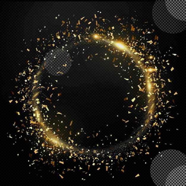 PSD golden circular particles effect