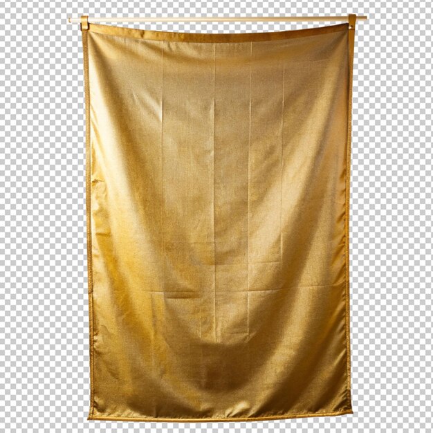 Золотой тканевый баннер на прозрачном фоне
